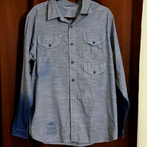 Rocawear Blue Button-Up Casual Button-Down Shirts